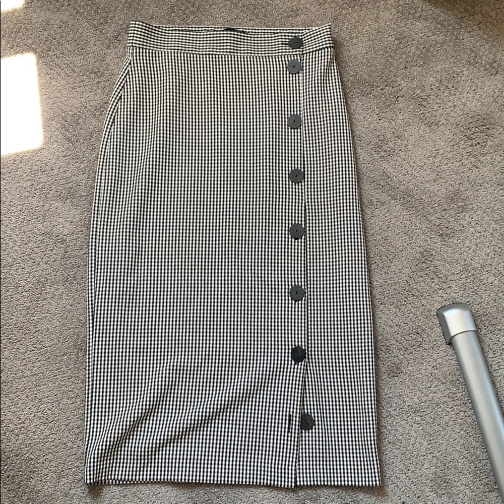 Checkered Black and White Skirt- Zara